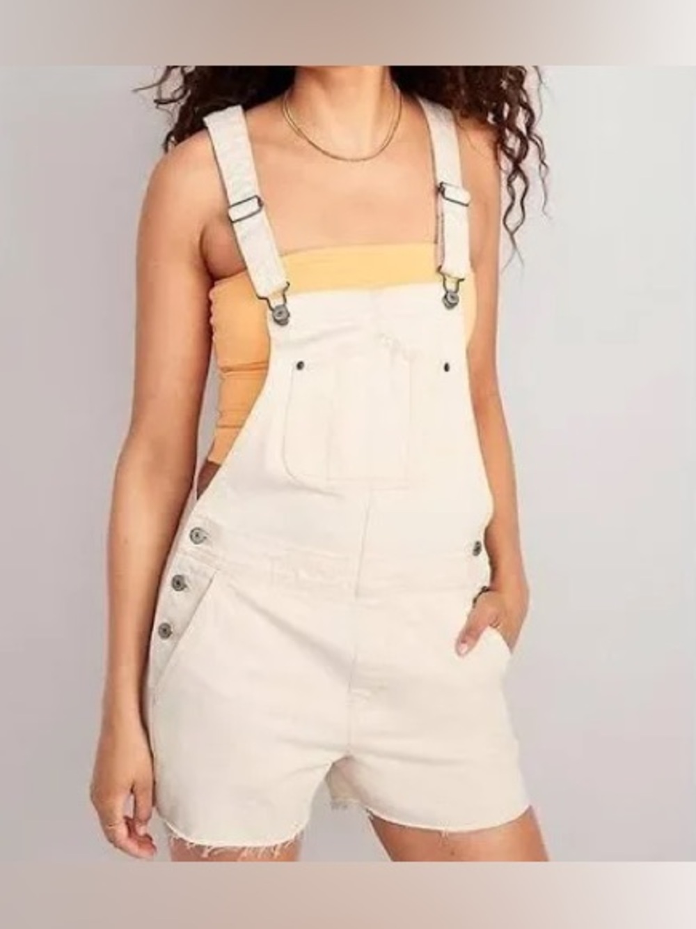 Old Navy Ecru Overalls Jean Shorts S